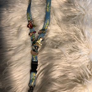 Peter Pan Disney pins and lanyard.